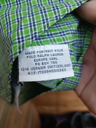 Camisa Ralph Lauren Color Verde y Azul Talla S.