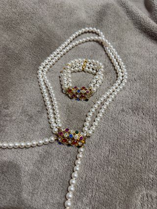Set collana e bracciale perle vintage