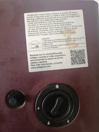 Estufa de Gas Orbegozo Negra