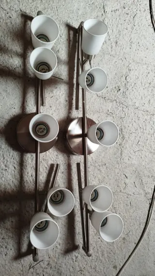 Coppia Applique Moderne Parete Vetro Metallo