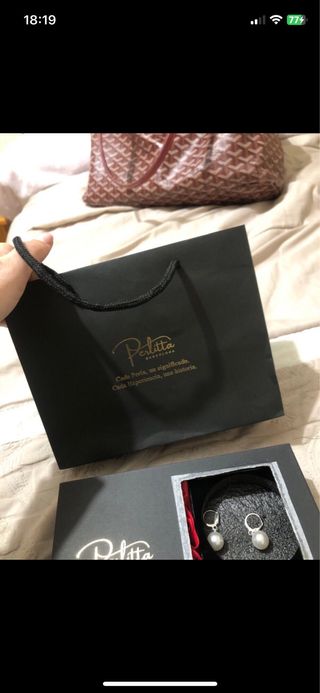 Pendientes Perlitta Perla Dorados