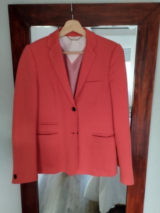 Americana mujer color coral