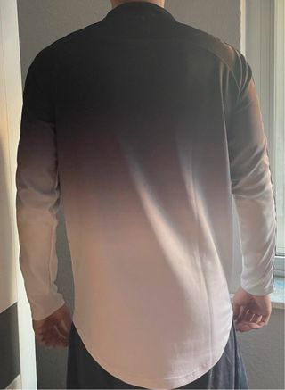 Sudadera SikSilk Degradado Blanco y Negro -Talla M