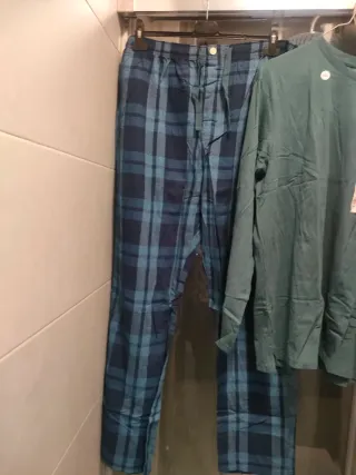 Pijama hombre 4XL cuadros azul y verde
