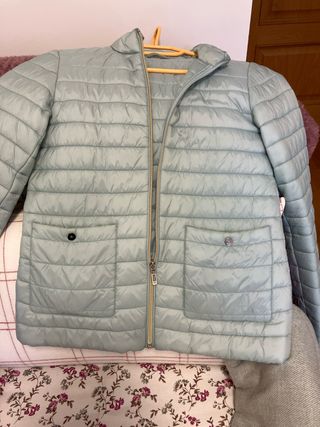 Parka verde agua acolchada