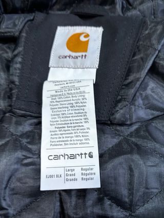 Chaqueta Bomber Carhartt Active Negra Talla L