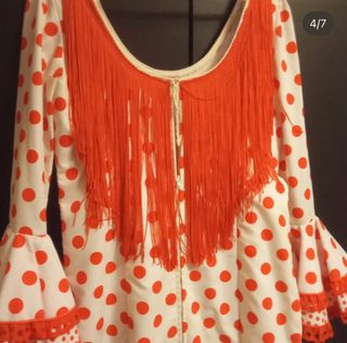 Traje Flamenca Corto Lunares Talla 36-38