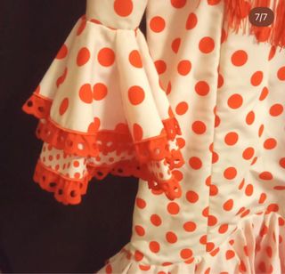 Traje Flamenca Corto Lunares Talla 36-38