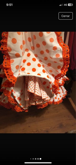 Traje Flamenca Corto Lunares Talla 36-38