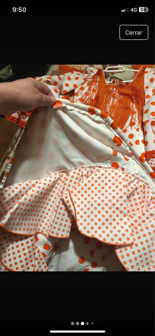 Traje Flamenca Corto Lunares Talla 36-38
