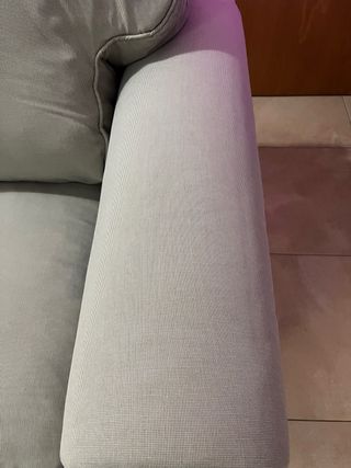 Sofá chaiselongue 3 plazas tela gris