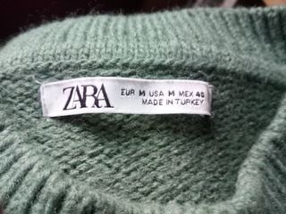 Jersey Zara Verde Talla M/L Acrílico y Lana