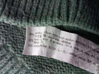 Jersey Zara Verde Talla M/L Acrílico y Lana