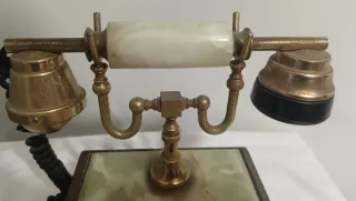 Telefono vintage in onice oro e verde