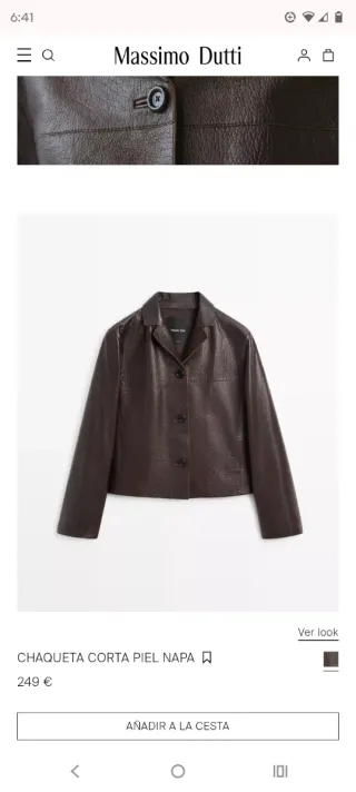 Chaqueta corta piel Massimo Dutti Talla S