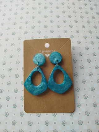 Pendientes resina azul y turquesa