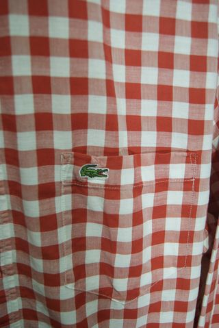 Camicia Lacoste Uomo Quadri Rosso L