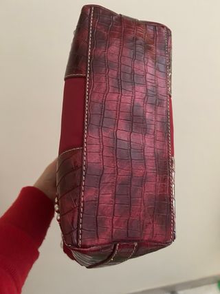 Borsa Rocco Barocco rossa con dettagli coccodrillo