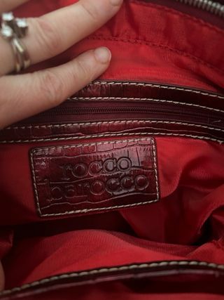Borsa Rocco Barocco rossa con dettagli coccodrillo