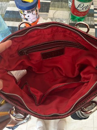 Borsa Rocco Barocco rossa con dettagli coccodrillo