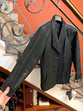 Giacca blazer donna vera pelle vissuta vintage