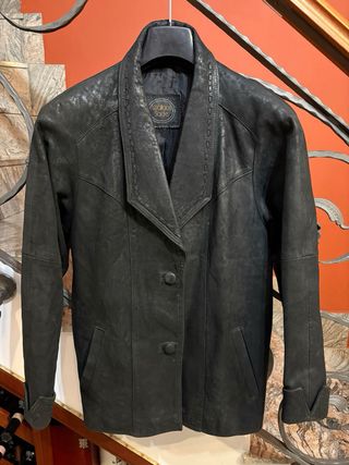 Giacca blazer donna vera pelle vissuta vintage