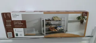 Zapatero extensible metal y madera