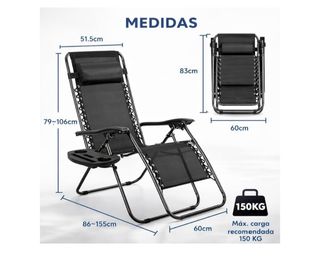 2 Tumbonas Plegables Playa Negra