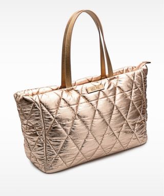 Bolso Shopper Miss Pink Oro Metalizado acolchado