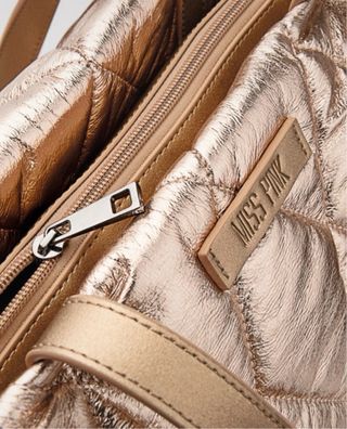 Bolso Shopper Miss Pink Oro Metalizado acolchado