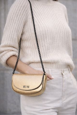 Bolso Miss Pink Dorado Metalizado