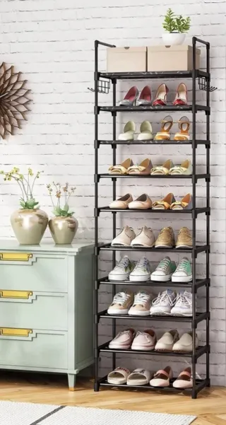 Scarpiera 10 ripiani salvaspazio scarpe stand rack