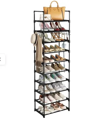 Scarpiera 10 ripiani salvaspazio scarpe stand rack