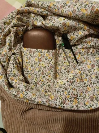 Mochila de pana beige hecha mano