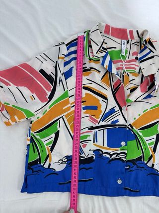Camisa Crop Top Zara Talla L Estampado Barcos