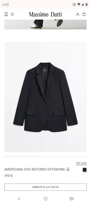 Americana Massimo Dutti Botones Extrafina M