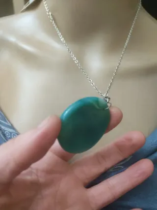 Collana Giada Intarsio Pesci Dorati Acciaio Inox