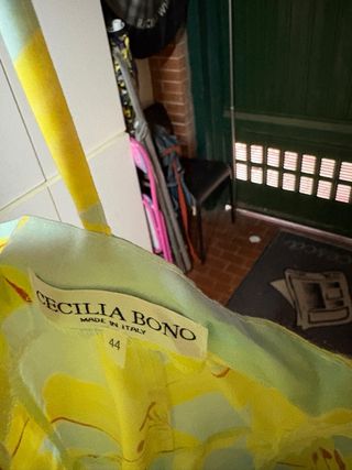 Abito donna floreale giallo e azzurro