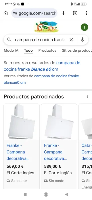Campana extractora de cocina 60cm Marca Franke