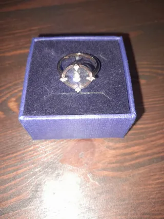 Anillo Swarovski talla 52 transparente y Plateado