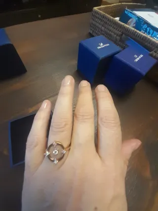 Anillo Swarovski talla 52 transparente y Plateado