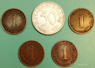 Lote 5 Monedas Alemanas 1933-1937 .