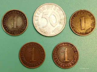 Lote 5 Monedas Alemanas 1933-1937 .