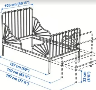 Cama infantil Ikea hierro blanco extensible