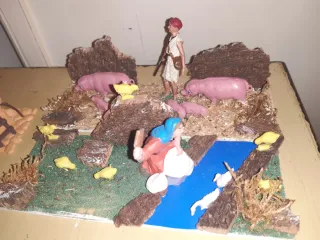 Belén figuras en dioramas