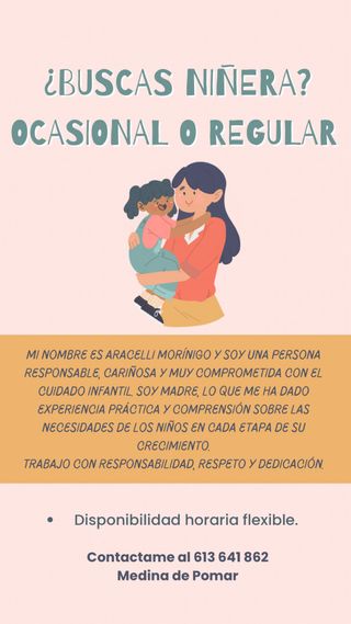NIÑERA OCASIONAL O REGULAR
