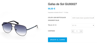 Gafas de Sol Guess Aviador Negro/Gris