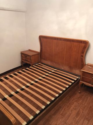 Cama doble retro vintage madera
