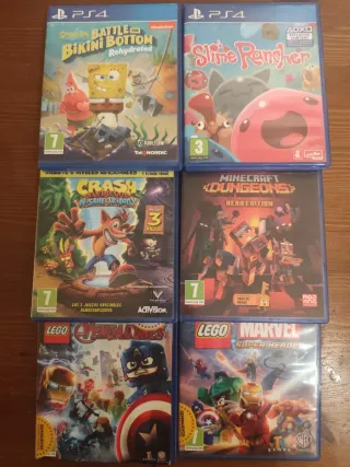 PS4 (PlayStation 4) Negra + 1 Mando y 6 Juegos