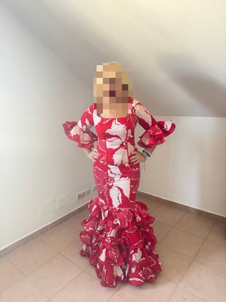 Traje de Gitana Rojo y Blanco